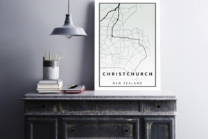 Home Decor: City Map- Christchurch, New Zealand