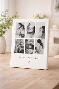 Personalised Black & White Mum Photo Collage Canvas