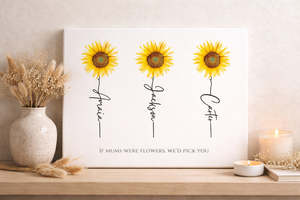 Personalised Sunflower Name Print
