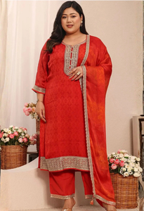 Memsaab Red Printed Kurta Set - Memsaab
