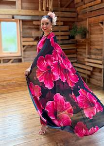 Capes: Salamasina Cape Dress - Midnight Hibiscus