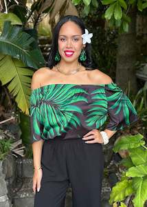 Tops: Manamea  Top - Green Maxi Palm