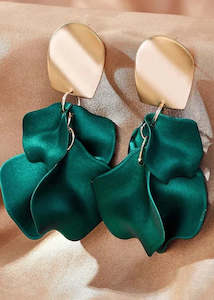 Green Leaf Acrylic Earrings