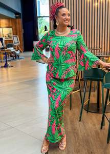 Puletasi Two Piece: Talia Puletasi - Watermelon Crush