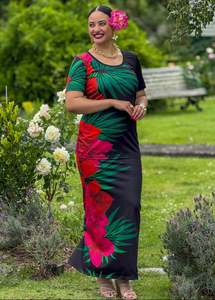 Puletasi Two Piece: Leata Puletasi - Fuschia Flame