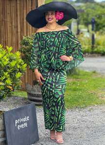 Puletasi Two Piece: Tausala Puletasi - Black Forest