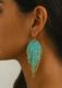 Turquoise Bead Tassel Earrings