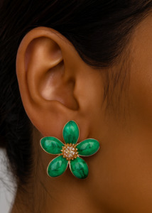 Flower Enamel Earrings