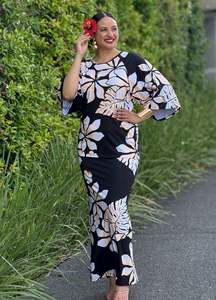 Puletasi Two Piece: Meilin Puletasi - Midnight Sand