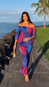 Puletasi Two Piece: Waiana Puletasi - Blue Breeze