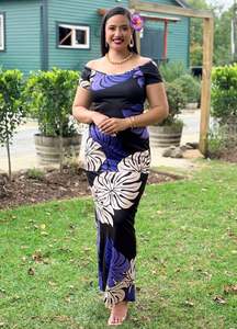 Puletasi Two Piece: Nina Puletasi - Botanical Nights