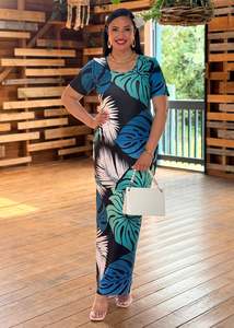 Puletasi Two Piece: Sara Puletasi - Azure Bliss