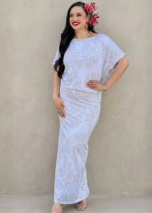 Puletasi Two Piece: Masina Puletasi - Pacific White