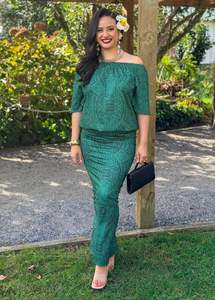 Puletasi Two Piece: Petra Puletasi - Evening Emerald