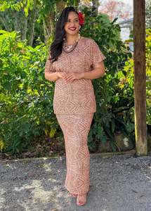 Puletasi Two Piece: Ava Puletasi - Tigers Eye