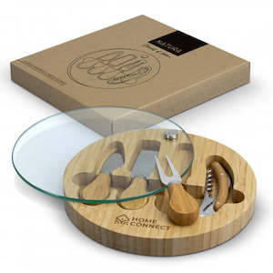 Serving Boards: NATURA Glass & Bamboo Cheese Board