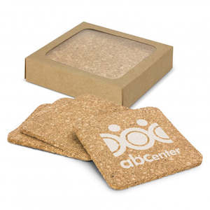 Coasters: Oakridge Cork Coaster Square Set of 4