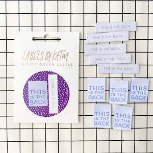 Labels Motifs: Woven Labels - "This is the Back" Dual Pack