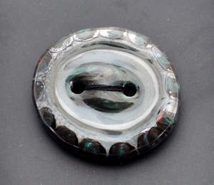 Notions Miscellaneous: Smokey Bullseye Glass Button