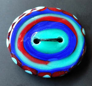 Notions Miscellaneous: Kingfisher Glass Button