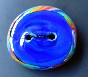 Notions Miscellaneous: Blue Skies Glass Button