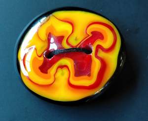Notions Miscellaneous: Hot Rod Glass Button