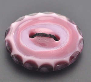Pink Rings Bullseye Glass Button