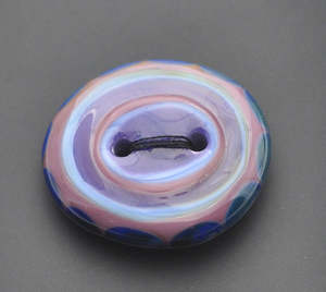 Notions Miscellaneous: Purple / Blue Bullseye Glass Button