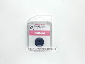 Hemline: 16mm Fish Eye Buttons 6-pack