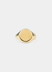 Rings Category: Vendetta Small Round Signet Ring - 18k Gold Plated