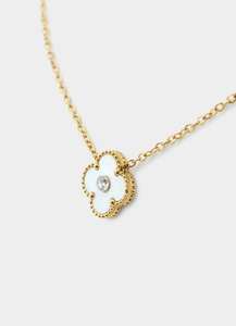 Necklaces Category: Vendetta Four Leaf Reversible Necklace - 18k Gold Plated