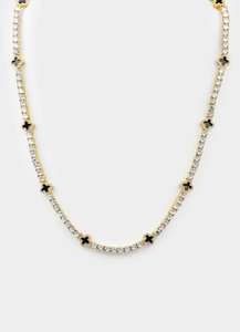 Necklaces Category: Four Leaf Baguette Necklace - 18k Gold Plated