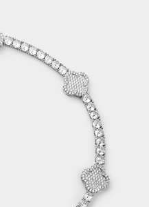 Four Leaf Tennis Bracelet - Palladium Plated