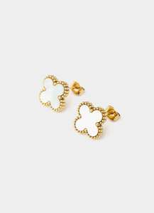 Four Leaf Gilded Earring - 18k Gold Plated