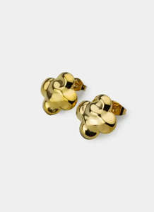 Four Leaf Molten Earrings - 18K Gold Plated
