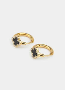 Four Leaf Hoop Earring - 18K Gold Plated