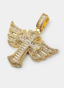 Empire Cross Icy Pendant - 18k Gold Plated