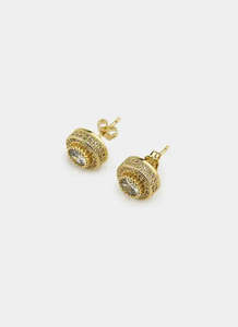 Womens Icy: Icy Dynasty Stud - 18K Gold Plated
