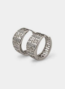 Womens Icy: Greca Icy Band Earring - Stainless Steel