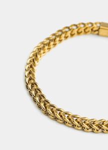 Mens Bracelets: Franco Bracelet 5mm - 18K Gold Plated