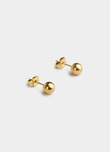 Mens Earrings And Studs: Ball Stud Earring - 18K Gold Plated