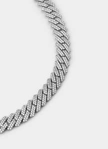 Icy: Riviera Prong Necklace - Iced Palladium Plated