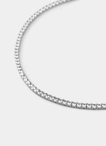 Tennis Necklace - Palladium Plated