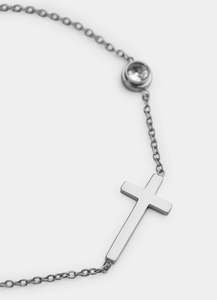 Crosses: Cross Stud Bracelet - Stainless Steel