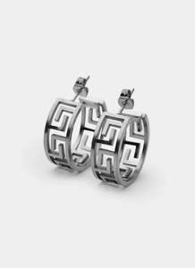 Greca: Greca Link Earrings - Stainless Steel