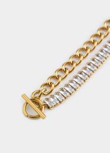 Jewellery Best Sellers: Bar and Clasp Double Bracelet - 18K Gold Plated