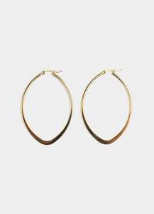 Flat Hoop Earrings - 18K Gold Plated