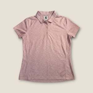 FootJoy Short Sleeve Polo – Pale Pink Leaf Print (L)