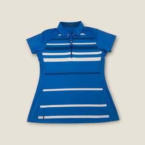 Nancy Lopez Golf Polo – Blue with White Stripe (M)