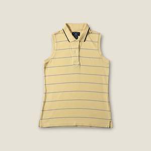 Preloved Tops: Cutter & Buck Lemon Striped Sleeveless Polo – (S)